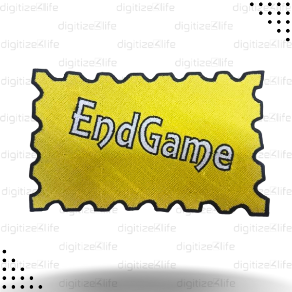 End Game Text BG Yellow Embroidered Patch