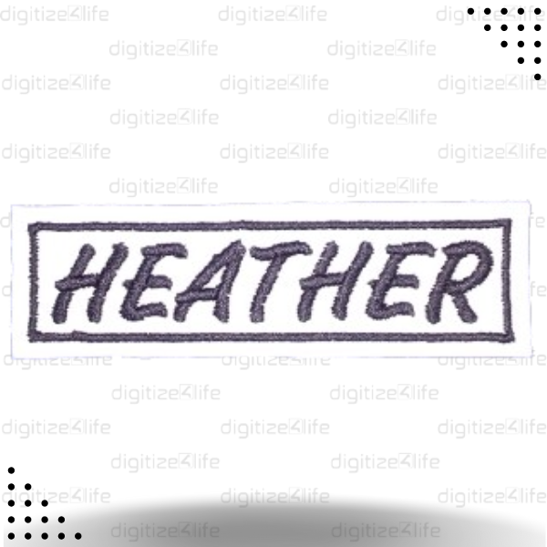 Heather Text Embroidered Patch
