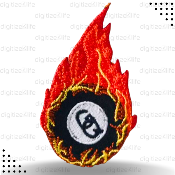 Ball on Fire Embroidered Patch