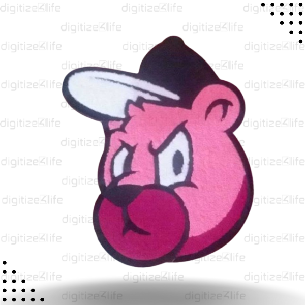 Bear Pink 3D Puff Embroidery